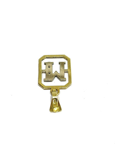 Pendentif M en or jaune, or blanc et diamants 58 Facettes 1793066