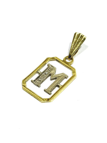 Pendentif Pendentif M en or jaune, or blanc et diamants 58 Facettes 1793066