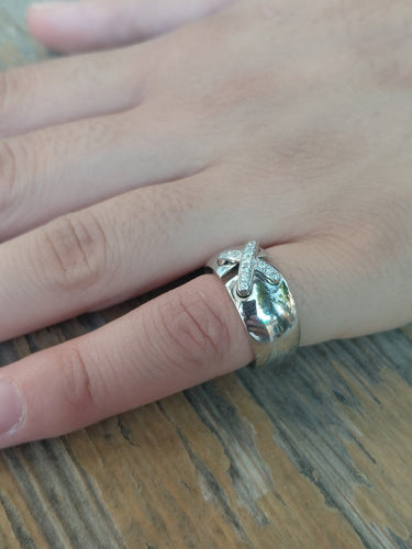 48 Chaumet - Bague en or blanc et diamants 58 Facettes 1793132