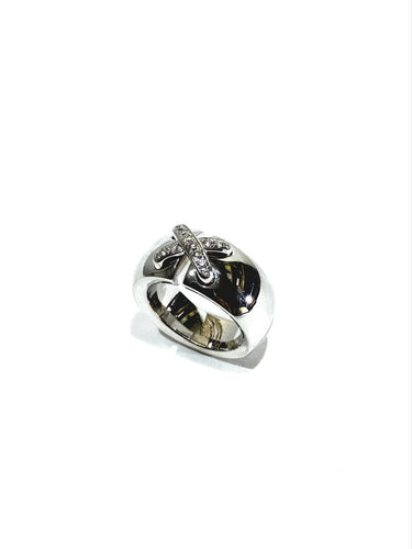 48 Chaumet - Bague en or blanc et diamants 58 Facettes 1793132