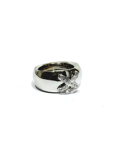 48 Chaumet - Bague en or blanc et diamants 58 Facettes 1793132
