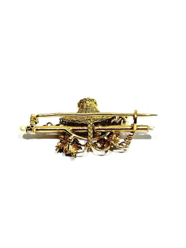 Broche en or jaune, or rose et perles 58 Facettes 1793207