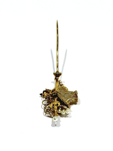 Broche en or jaune, or rose et perles 58 Facettes 1793207