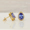 Boucles d'oreilles Boucles d'oreilles en or jaune 18 ct, tanzanites GFCO et diamants 58 Facettes E0033