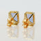 Boucles d'oreilles Boucles d'oreilles en or jaune 14 ct, tanzanites GFCO et diamants 58 Facettes E0035