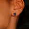Boucles d'oreilles en or jaune 14 ct, tanzanites GFCO et diamants 58 Facettes E0035
