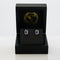 Boucles d'oreilles en or jaune 14 ct, tanzanites GFCO et diamants 58 Facettes E0035