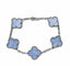 Van Cleef & Arpels Vintage Alhambra - Bracelet 5 motifs en or blanc et calcédoine 58 Facettes 2684
