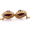 Boucles d'oreilles vintage en or jaune 18 kt et rubis cabochon 58 Facettes OR245 '(00619)