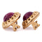 Boucles d'oreilles vintage en or jaune 18 kt et rubis cabochon 58 Facettes OR245 '(00619)