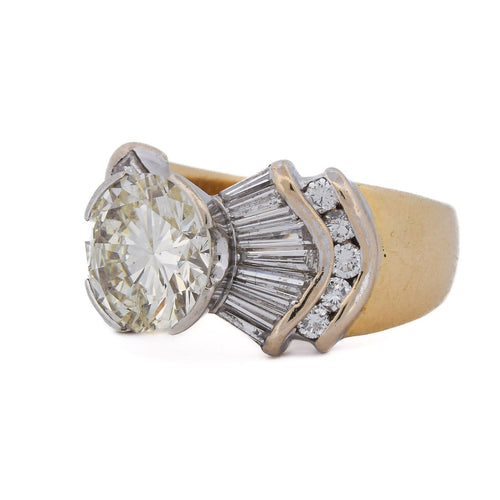 57 Bague vintage en or 18 kt et diamants 58 Facettes AN689 '(05839)
