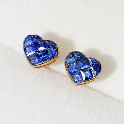 AITCHES Heart to Have - Boucles d'oreilles en or blanc 18K et saphirs 58 Facettes GER1329WG