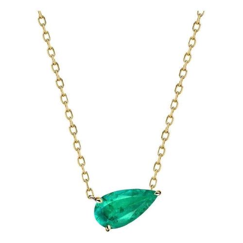 Collier en or jaune 18K et émeraude poire 58 Facettes GPD1022YG
