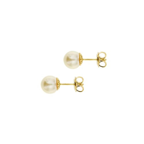 Boucles d'oreilles en or jaune et perles 58 Facettes 37110