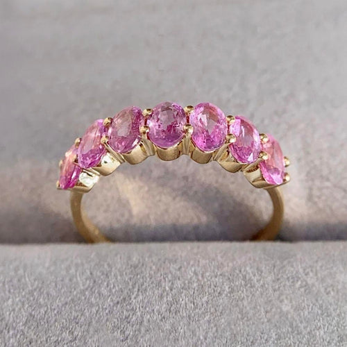 53 One of A Kind Seven Stone - Bague en or 18K et saphirs roses 58 Facettes GBR1342PK