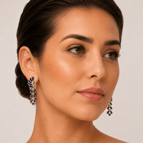 Boucles d'oreilles Boucles d'oreilles vintage en or 18 ct, saphirs et diamants 58 Facettes OR252 (00119)