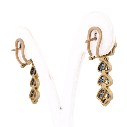 Boucles d'oreilles Boucles d'oreilles vintage en or 18 ct, saphirs et diamants 58 Facettes OR252 (00119)