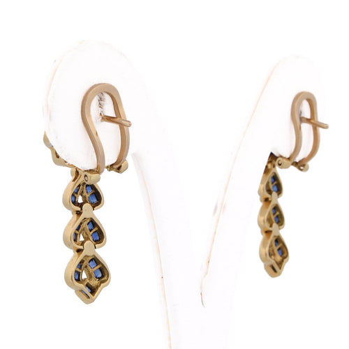 Boucles d'oreilles Boucles d'oreilles vintage en or 18 ct, saphirs et diamants 58 Facettes OR252 (00119)