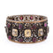 Bracelet ancien en or 18 kt, argent, grenats et béryls 58 Facettes BR95 '(00579)