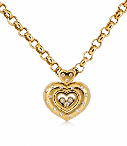 Chopard Happy Heart - Collier en or jaune et diamants 58 Facettes 90926-ac12910
