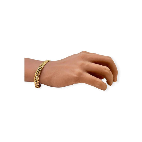 Bracelet maille américaine en or jaune 750 58 Facettes 330096435