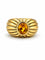 49 Bague jonc godronnée en or jaune 18 carats et saphir jaune 58 Facettes 90998-ac13140