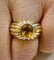 49 Bague jonc godronnée en or jaune 18 carats et saphir jaune 58 Facettes 90998-ac13140