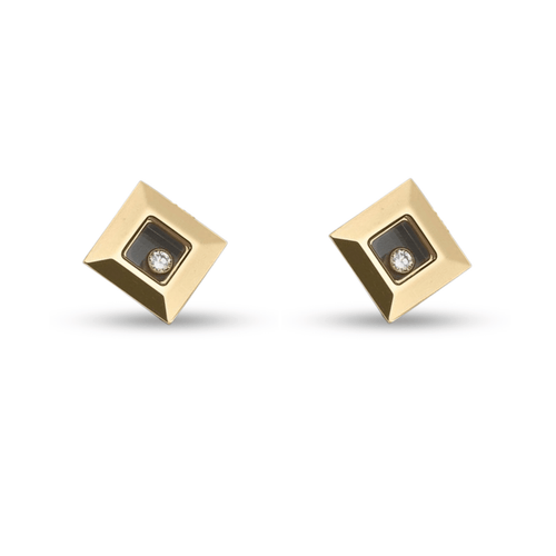 Chopard Happy Diamonds Icon - Boucles d'oreilles en or jaune et diamants 58 Facettes CA-CHOP-HAPD-ER-YGD