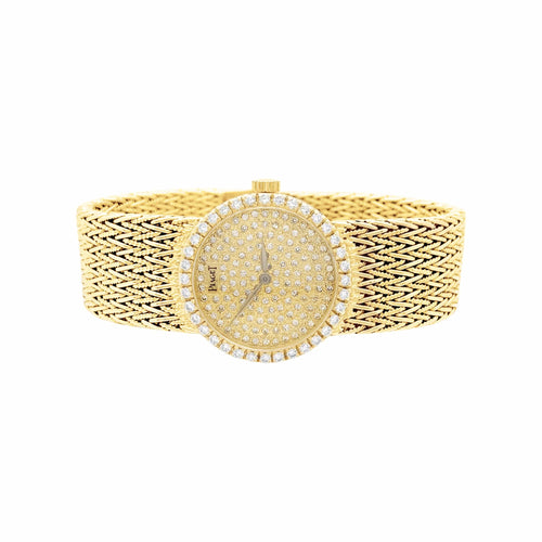 Montre Piaget - Montre vintage en or jaune et diamants 58 Facettes 35793