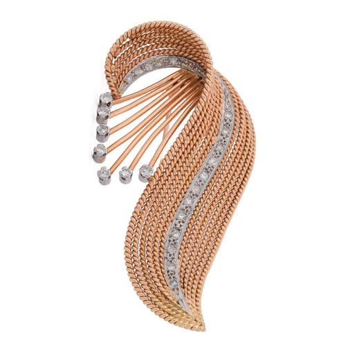 Broche vintage en or 18 ct et diamants 58 Facettes SP79 '(00429)