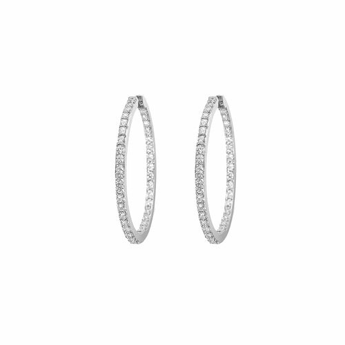 Embrace - Boucles d'oreilles créoles en or blanc 18K et diamants 58 Facettes GER1004WG
