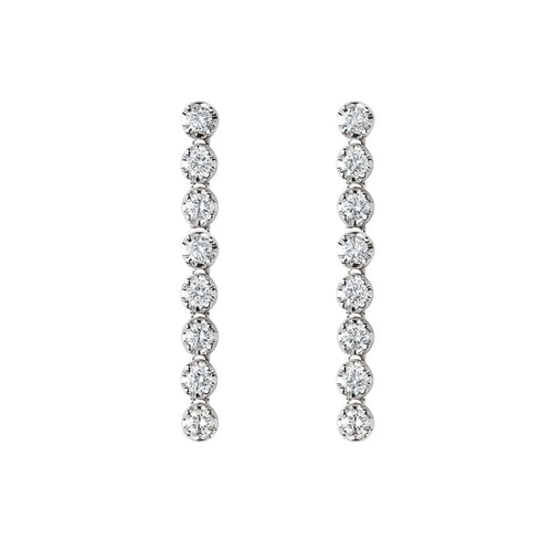 Disco - Boucles d'oreilles tennis en or blanc 18 carats et diamants 58 Facettes GER1022WG