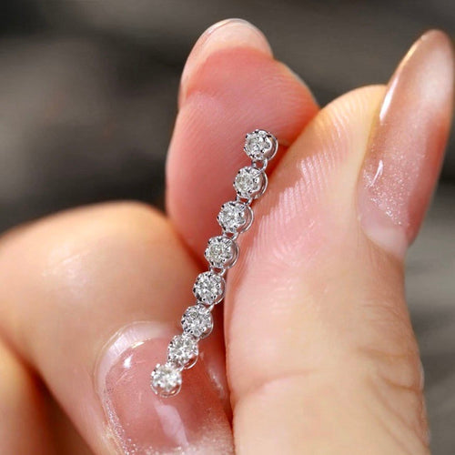 Disco - Boucles d'oreilles tennis en or blanc 18 carats et diamants 58 Facettes GER1022WG