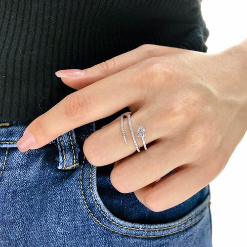 53 AITCHES Teide - Bague en or blanc et diamants 58 Facettes GBR1063WG