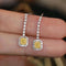Boucles d'oreilles en or blanc 18K, diamants jaunes et diamants 58 Facettes GER1345WG