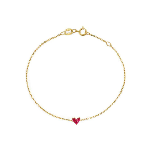 Bracelet AITCHES Heart To Have - Bracelet cœur en or 18K et rubis 58 Facettes GBT1334YG