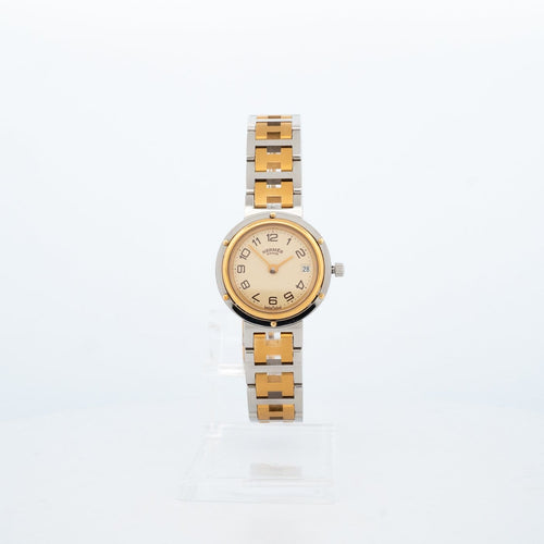 Hermès Clipper - Montre SM en acier et plaqué or 58 Facettes 547