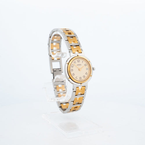 Hermès Clipper - Montre SM en acier et plaqué or 58 Facettes 547