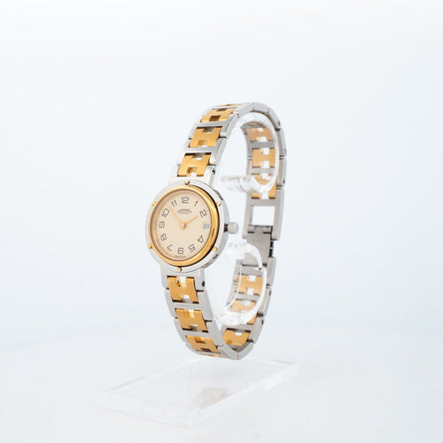 Hermès Clipper - Montre SM en acier et plaqué or 58 Facettes 547
