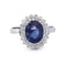 56 Bague en or blanc 18 kt avec saphir et diamants 58 Facettes AN537 (00119)