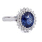 56 Bague en or blanc 18 kt avec saphir et diamants 58 Facettes AN537 (00119)