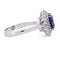 56 Bague en or blanc 18 kt avec saphir et diamants 58 Facettes AN537 (00119)
