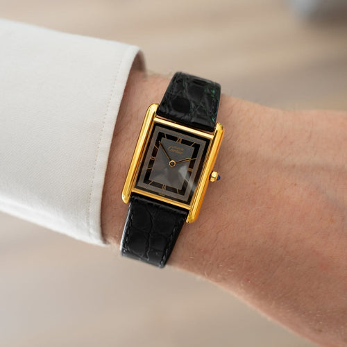 Cartier Tank Must - Montre LM en vermeil, cadran gris 58 Facettes 553