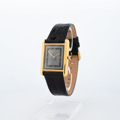 Cartier Tank Must - Montre LM en vermeil, cadran gris 58 Facettes 553