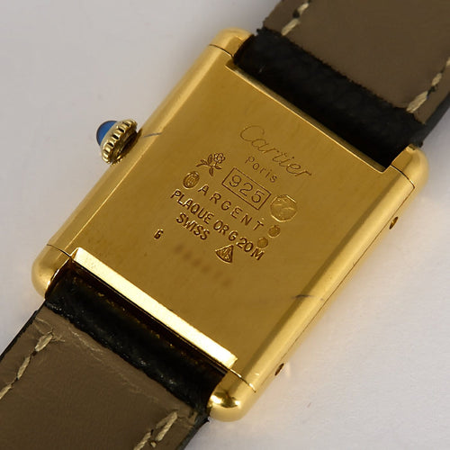 Montre Cartier Tank Must - Montre en argent plaqué or 58 Facettes A1208