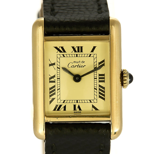 Cartier Tank Must - Montre en argent plaqué or, cadran crème 58 Facettes A1207