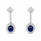 Boucles d'oreilles Boucles d'oreilles en platine avec saphirs cabochons et diamants 58 Facettes 50476