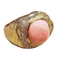 53 Bague en or 18k avec corail peau d’ange et diamants 58 Facettes T372