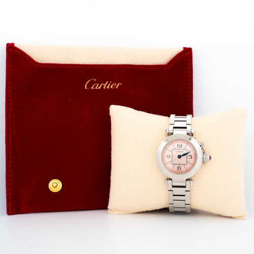 Montre Cartier Pasha - Montre SM en acier cadran rose arabe 58 Facettes 544