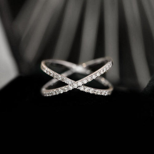 53 One of A Kind - Bague croix en or blanc et diamants 58 Facettes GBR1041WG